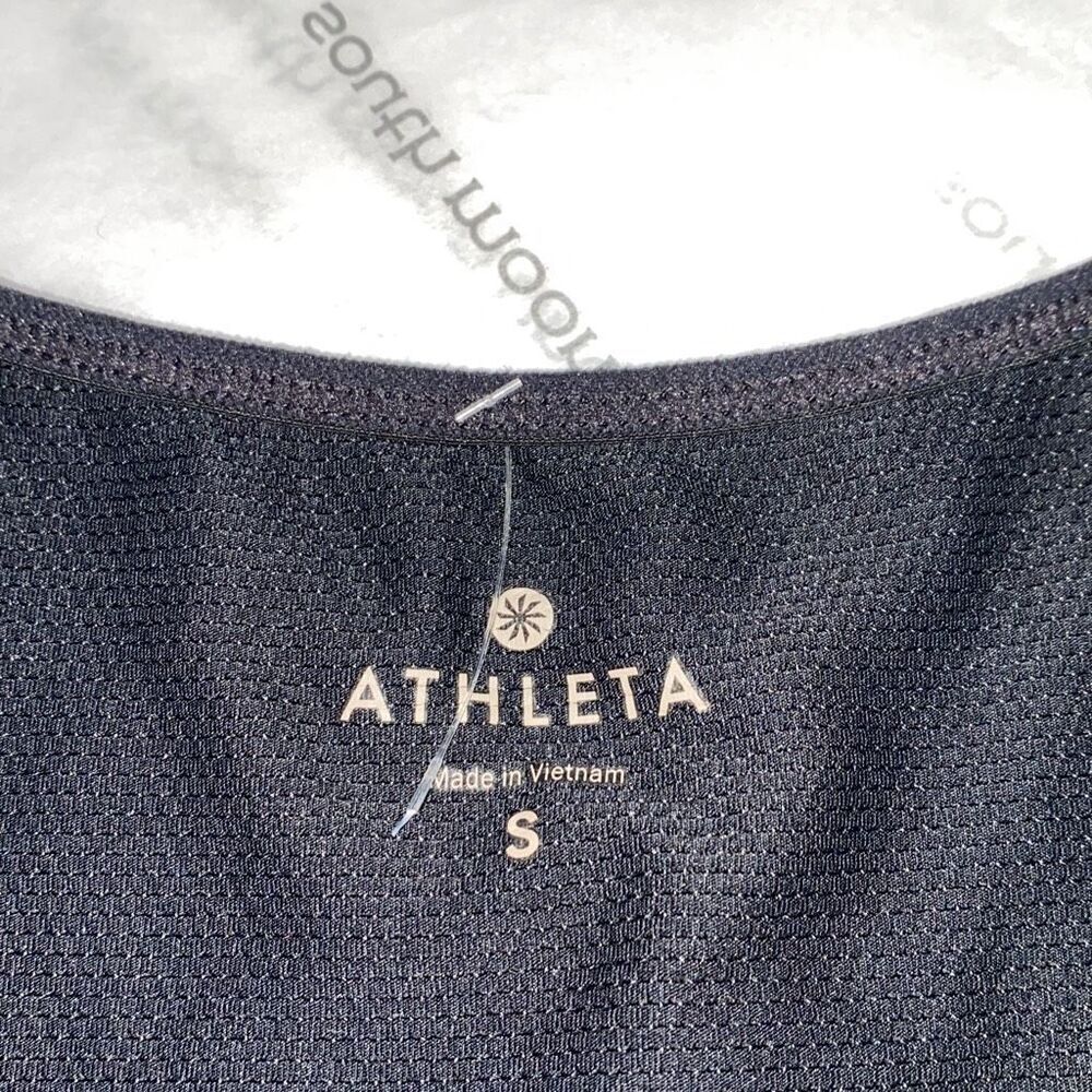 Athleta Small Black Gel Mesh Supercharged 2-in-1 Shelf Bra Tank Top Small Black - Picture 13 of 16